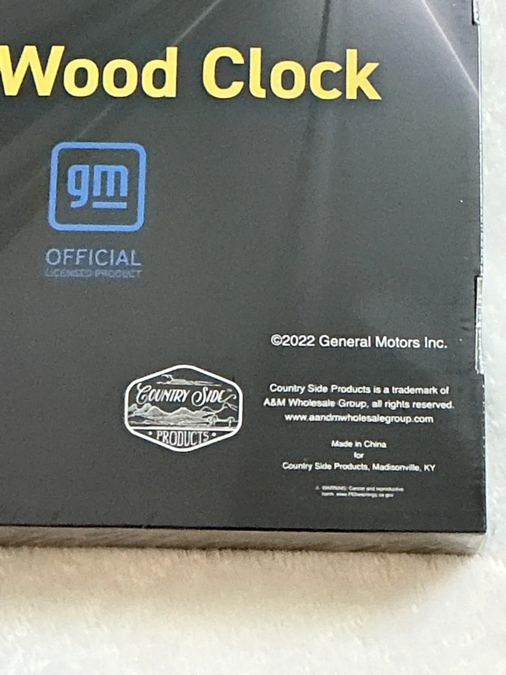 New in box wrapped in plastic 1957 Bel Air MDF Wood Clock - Black with Red